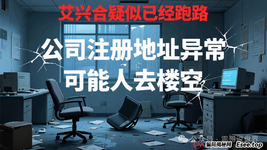 艾兴合疑似已经跑路，公司注册地址异常，可能人去楼空